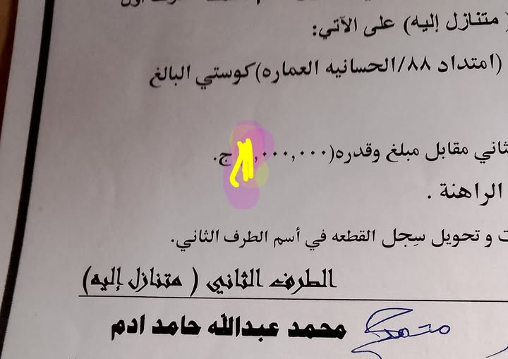 أرض للبيع - كوستي - الحسانية