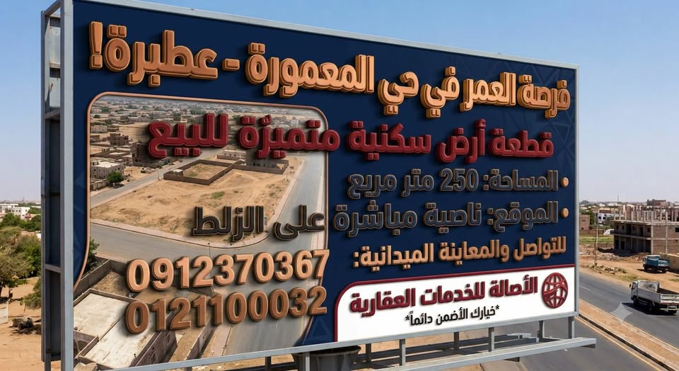 أرض للبيع - عطبرة